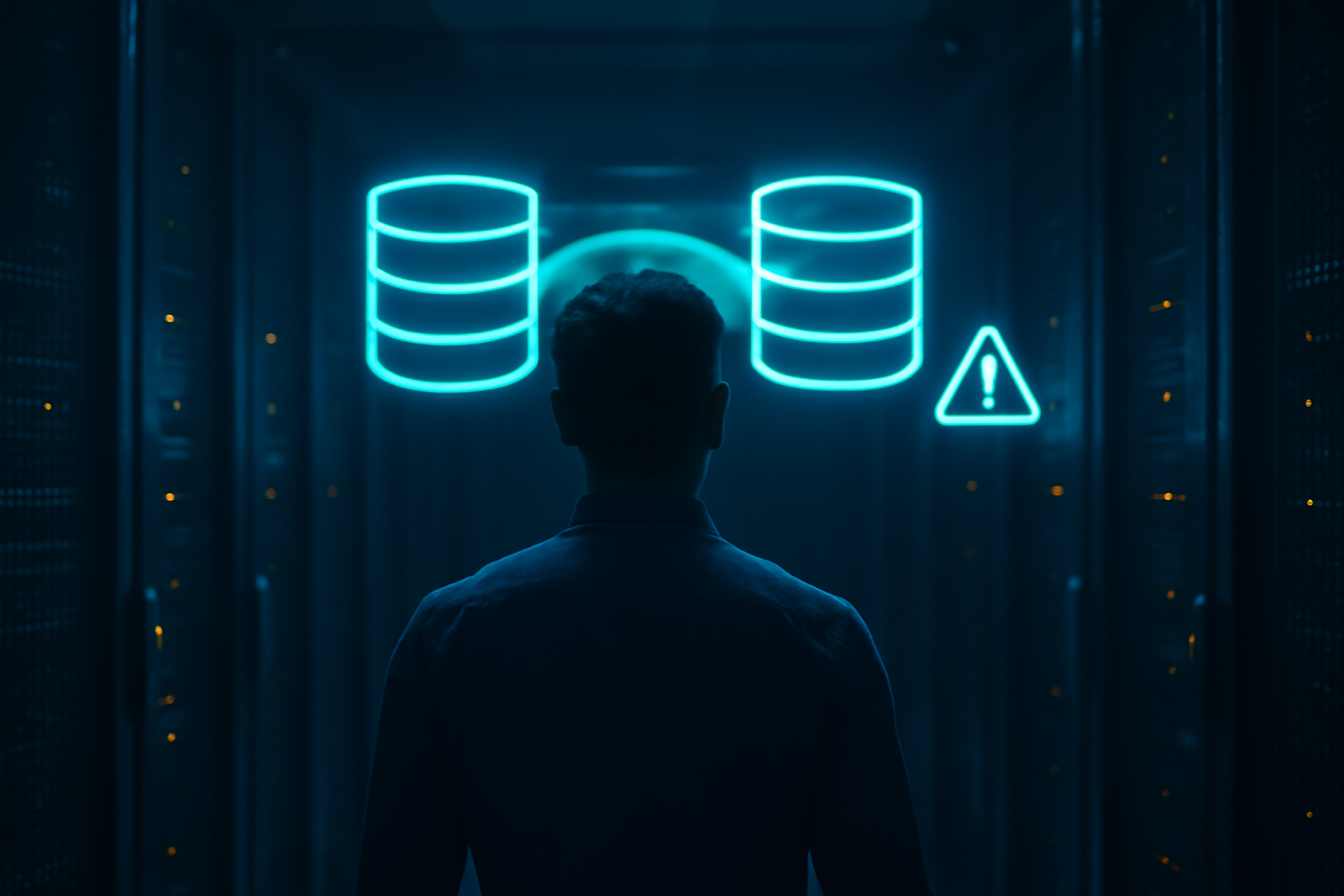 Profissional avaliando a migração do banco de dados de uma loja Magento em um data center