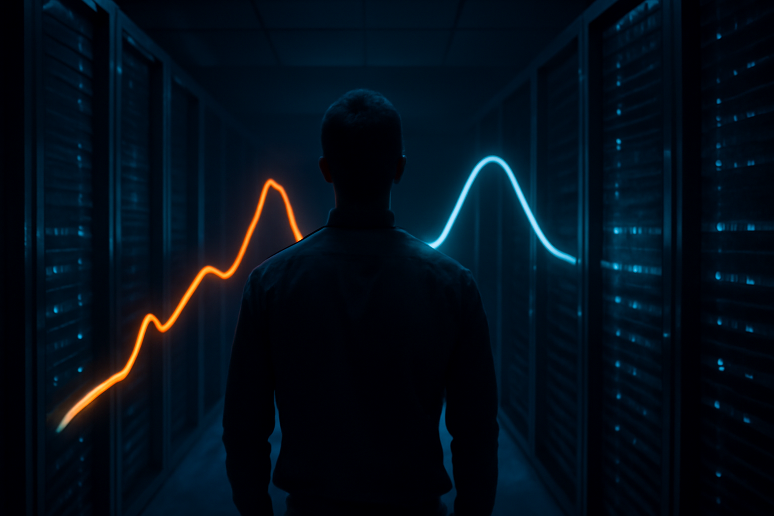 Profissional analisando gargalos de performance em servidores de uma loja virtual