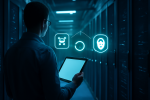 Especialista avaliando servidores para atualizar o PHP de uma loja Adobe Commerce