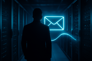 Especialista analisando o fluxo de e-mails transacionais entre servidores de uma loja Magento
