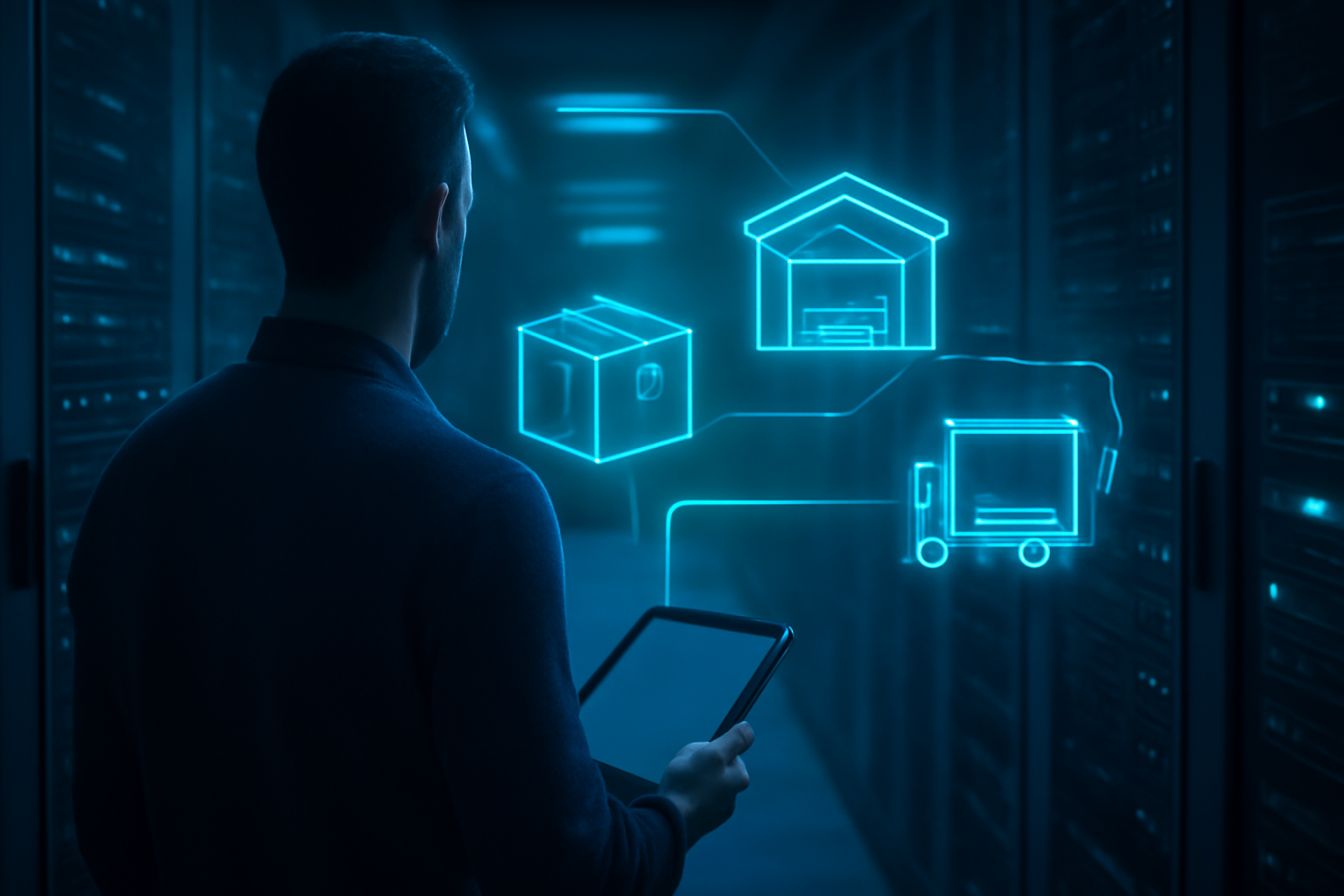 Especialista analisando o fluxo de estoque e pedidos de uma loja virtual em ambiente de servidores