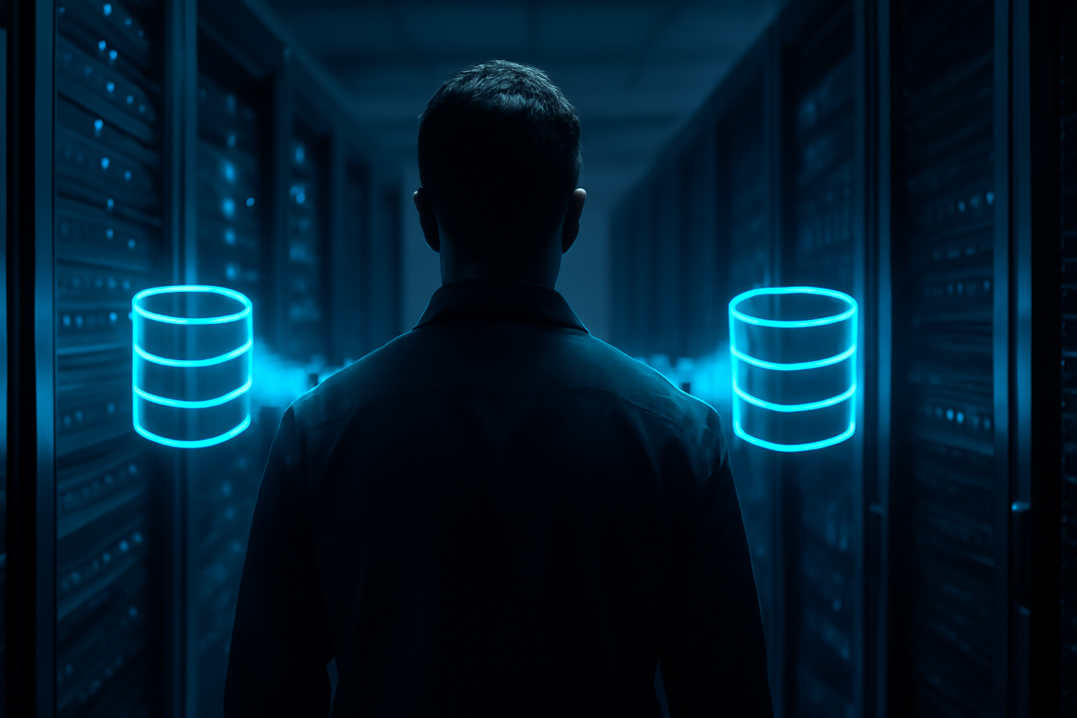 Profissional avaliando a migração do banco de dados de uma loja Magento em um data center