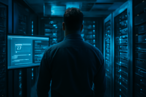 Profissional de infraestrutura validando patch de segurança em servidores de uma loja Magento