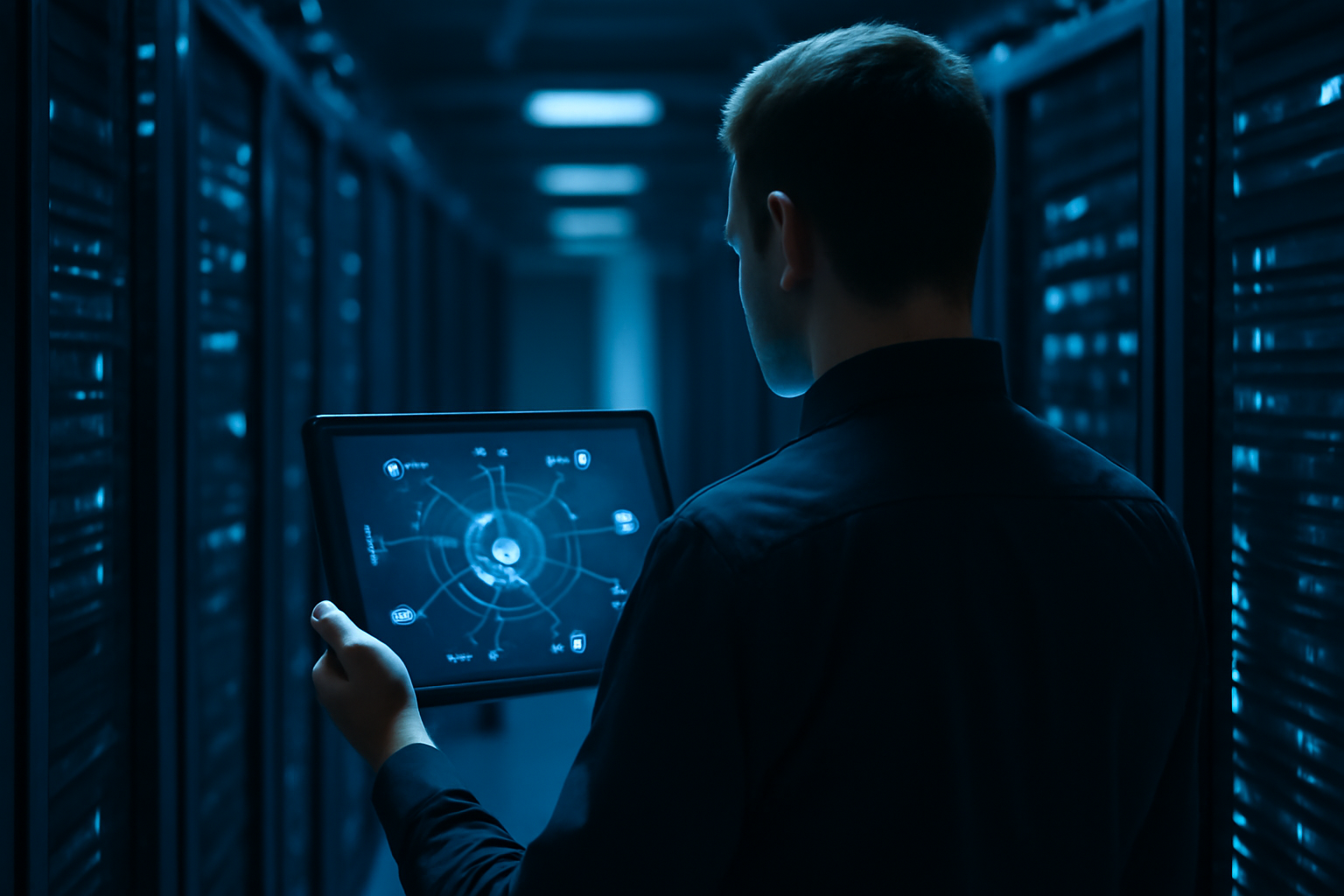 Especialista analisando dependências de uma aplicação de e-commerce em ambiente de servidores