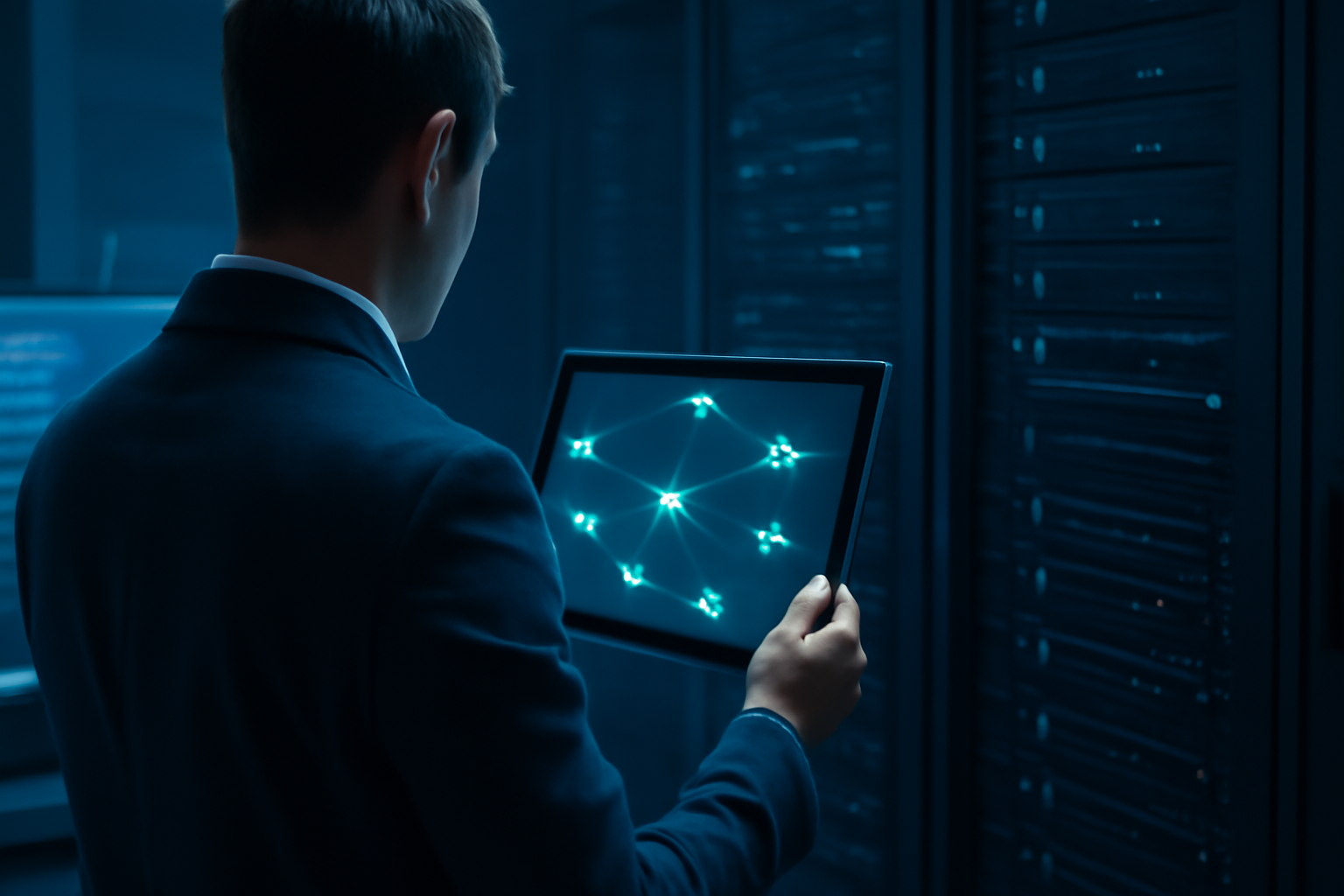 Profissional analisando disponibilidade de estoque distribuído em infraestrutura de e-commerce